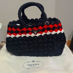 Prada Giardiniera Raffia Tote Bag